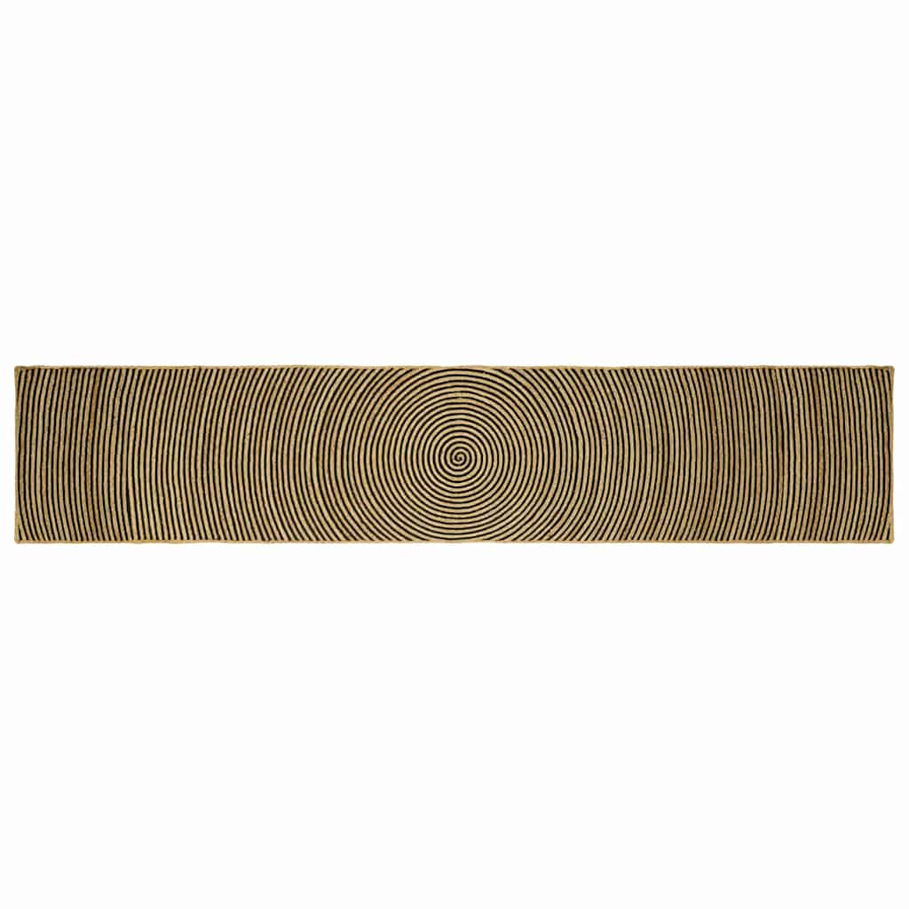 JUNG Vida Teppich Natürlich und Schwarz 80 x 400 cm Jute