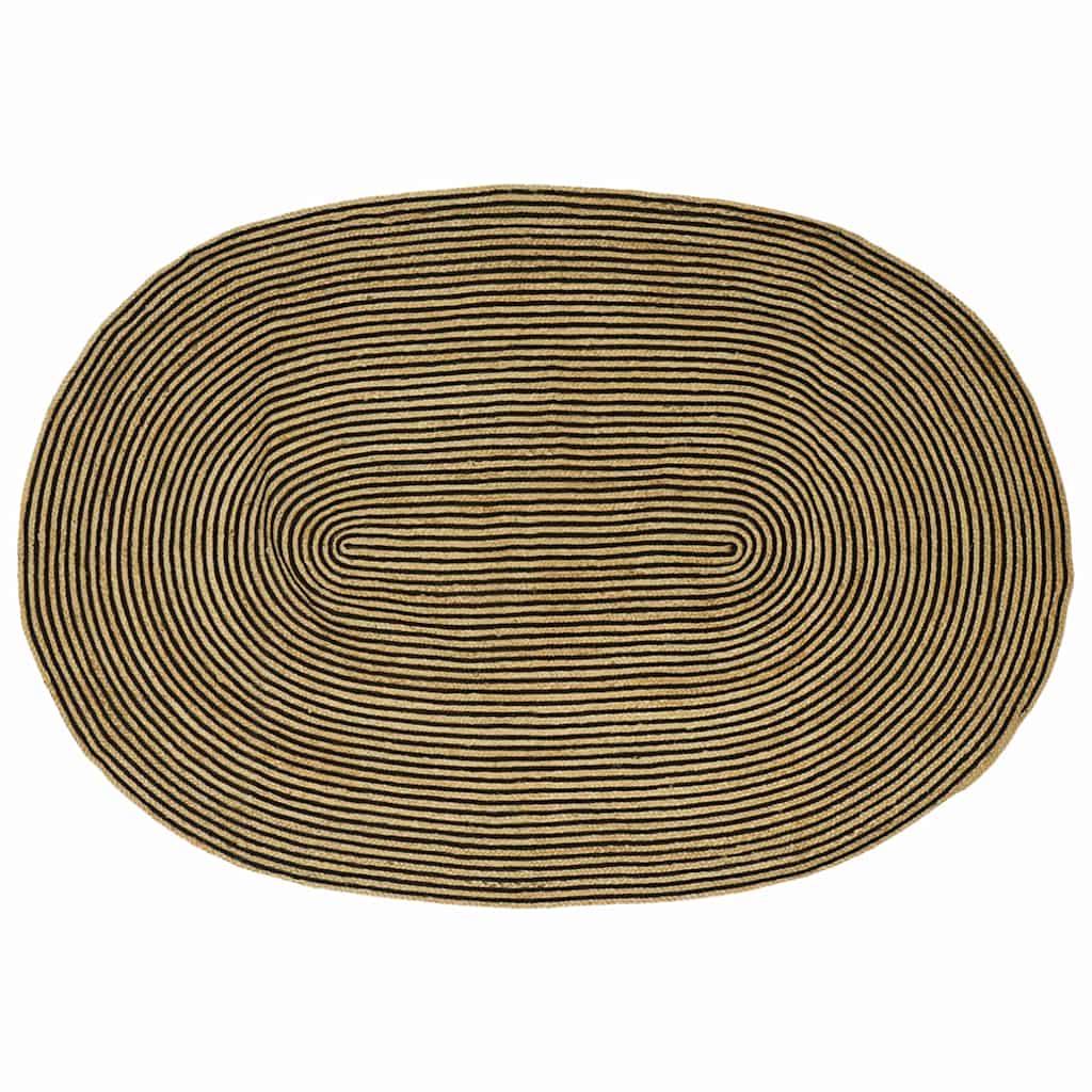 JUNG Vida Teppich Natürlich und Schwarz 152 x 245 cm Jute