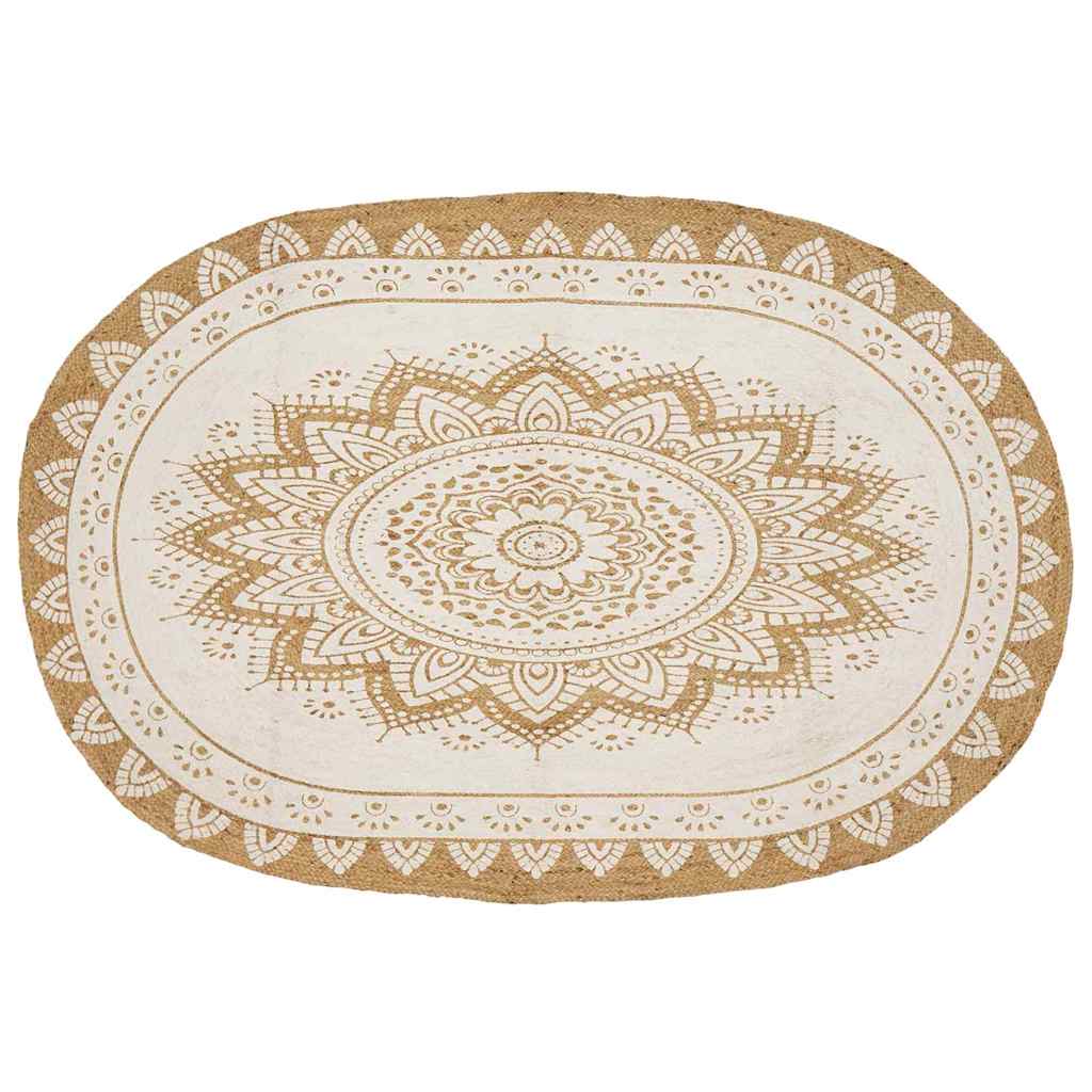 JUNG Vida Jute Teppich Floral Natur 152 x 245 cm Jute
