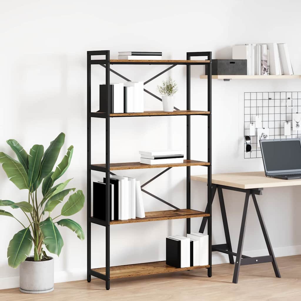 JUNG Vida Bücherregal Altholz 80 x 30 x 155 cm Holzwerkstoff