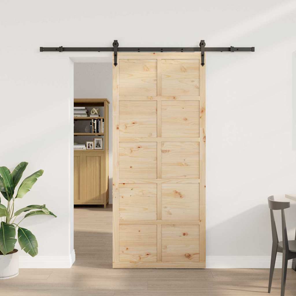 JUNG Vida Schiebetür Braun 100 x 208 cm Massives Kiefernholz
