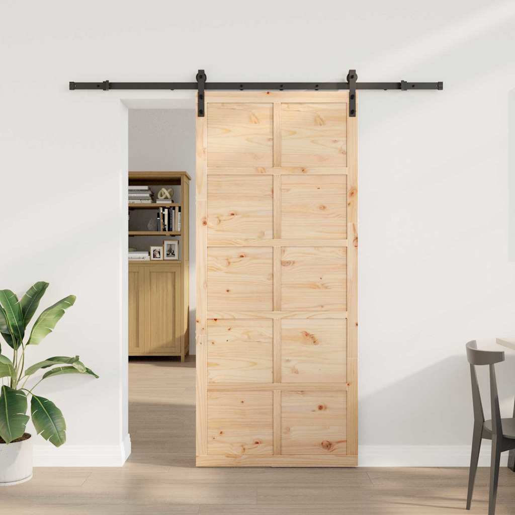JUNG Vida Schiebetür Braun 100 x 208 cm Massives Kiefernholz