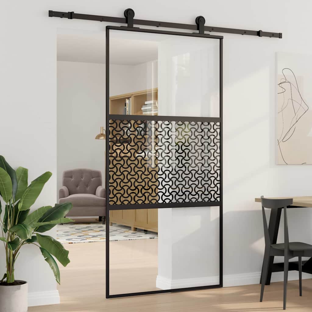 JUNG Vida Glastür Schwarz 90 x 2 x 205 cm Aluminium