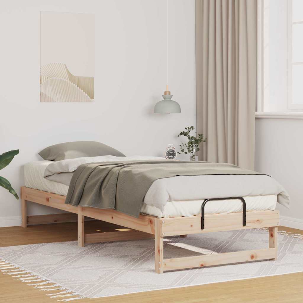 JUNG Vida Bettrahmen Braun 80 x 210 cm Massives Kiefernholz