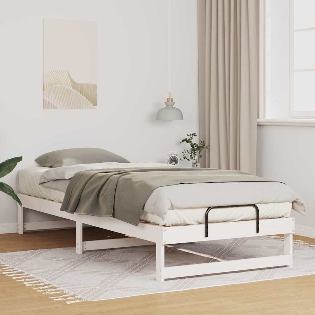 JUNG Vida Bettrahmen Weiß 90 x 220 cm Massives Kiefernholz
