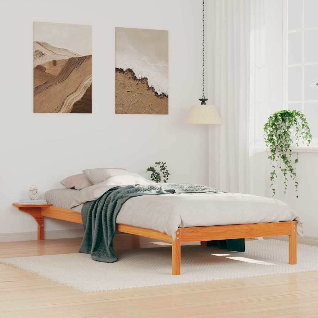 JUNG Vida Bettgestell mit Nachttischen Wachsbraun 100 x 210 cm