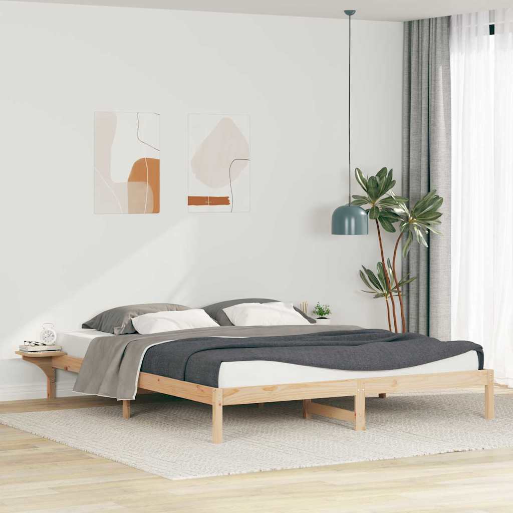 JUNG Vida Bettgestell mit Nachttischen Natur 180 x 220 cm