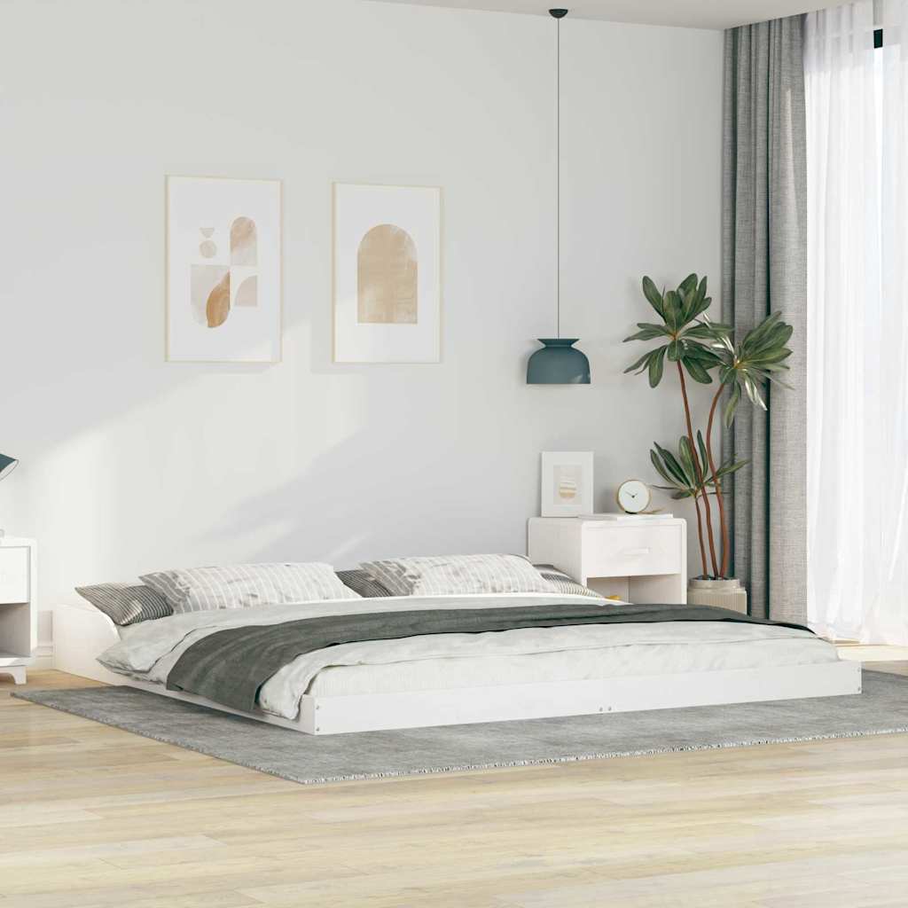 JUNG Vida Bettrahmen Weiß 200 x 200 cm Massives Kiefernholz