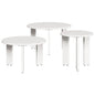 JUNG Vida Couchtisch 3 pcs Weiß Massivholz Kiefer