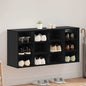 JUNG Vida Schuhschrank mit Regal Schwarz Eichen-Optik 103 x 30 x 51 cm
