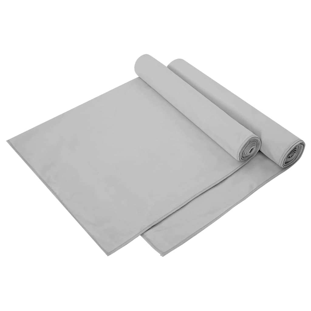 JUNG Vida Sporthandtücher 2 pcs Grau 140 x 70 cm Polyester und Polyamid