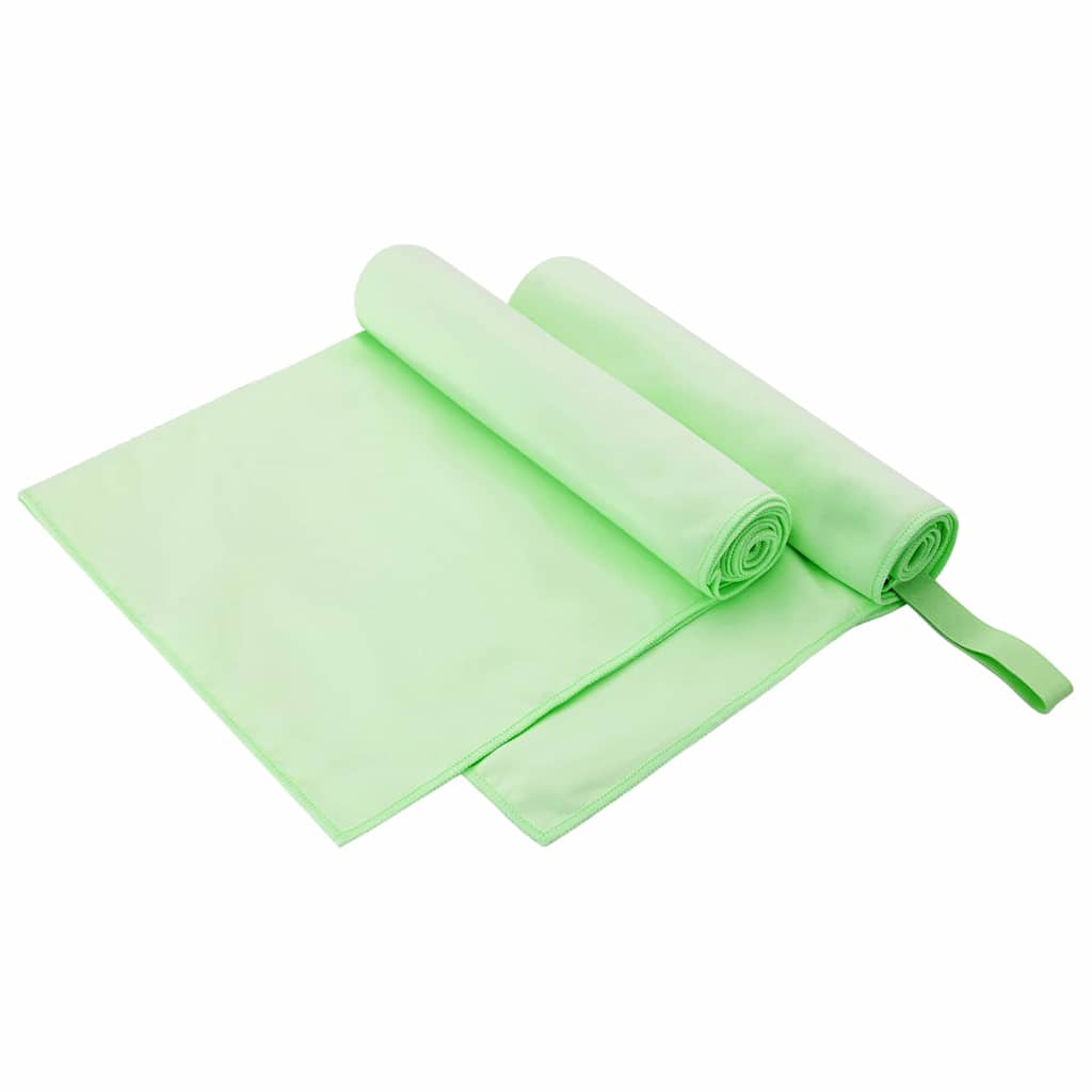 JUNG Vida Sporthandtücher 2 pcs Grün 100 x 50 cm Polyester und Polyamid