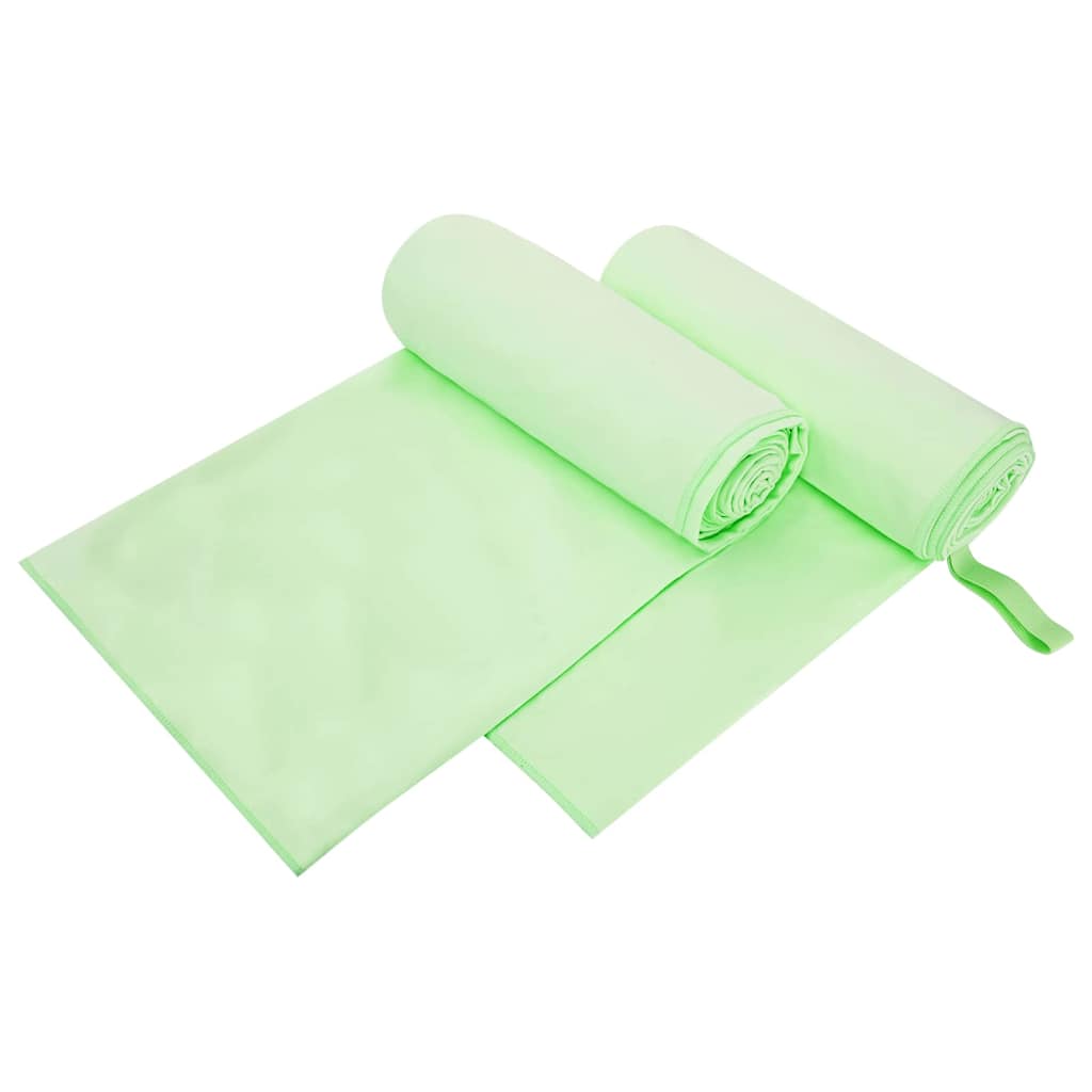 JUNG Vida Sporthandtücher 2 pcs Grün 200 x 100 cm Polyester und Polyamid