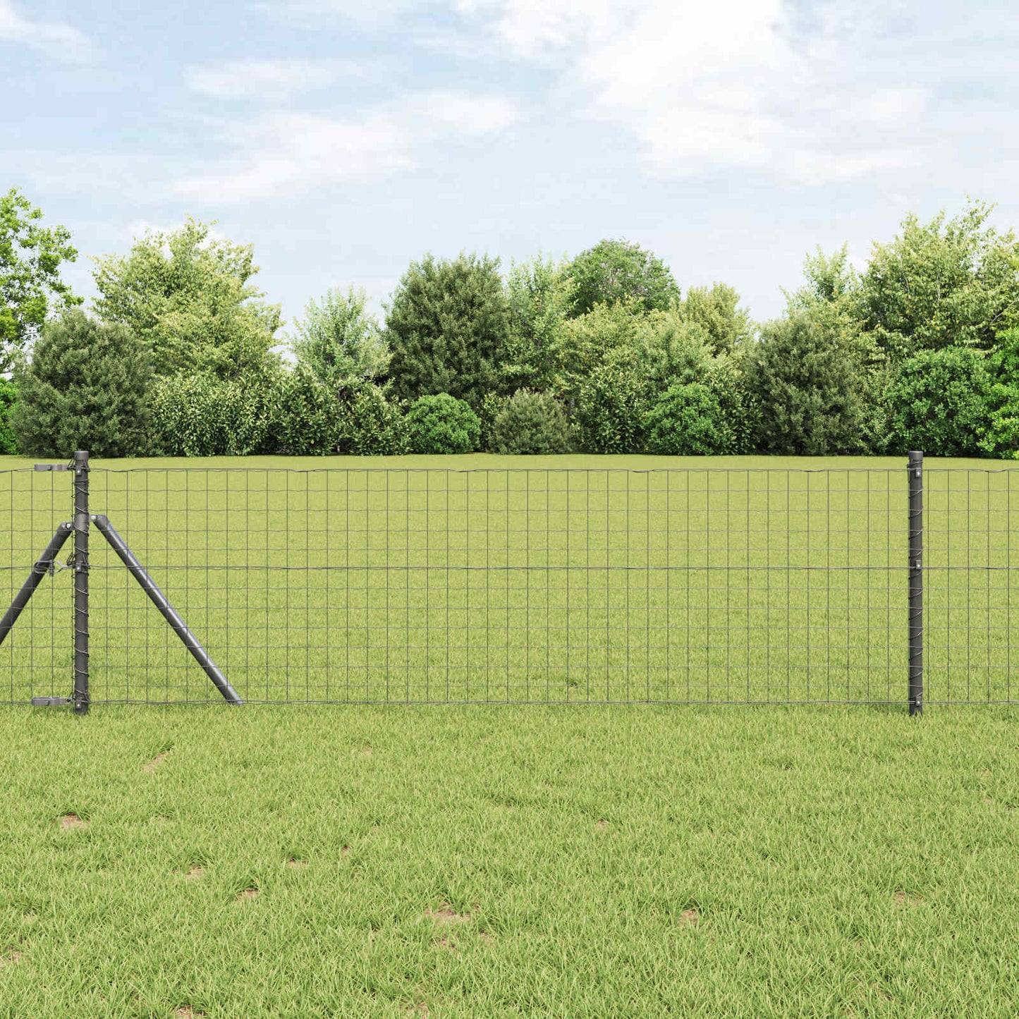 JUNG Vida Zaunpfosten 12 pcs Grau 90 cm Pulverbeschichteter Stahl