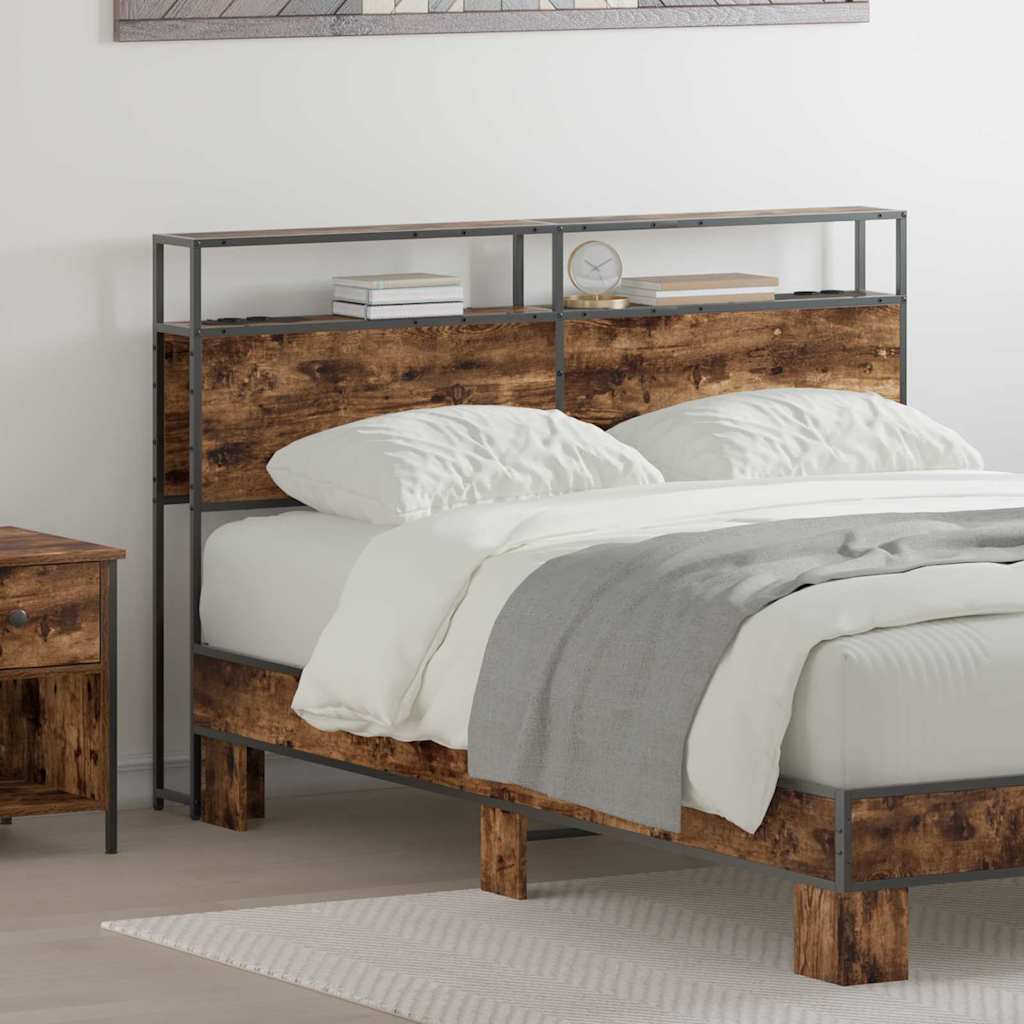 JUNG Vida Stauraum-Kopfteil mit Regal Räuchereiche 160 cm Holzwerkstoff