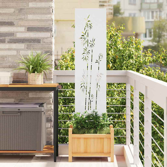 JUNG Vida Garten Sichtschutz-Leinwand Floral Weiß 32 x 140 cm