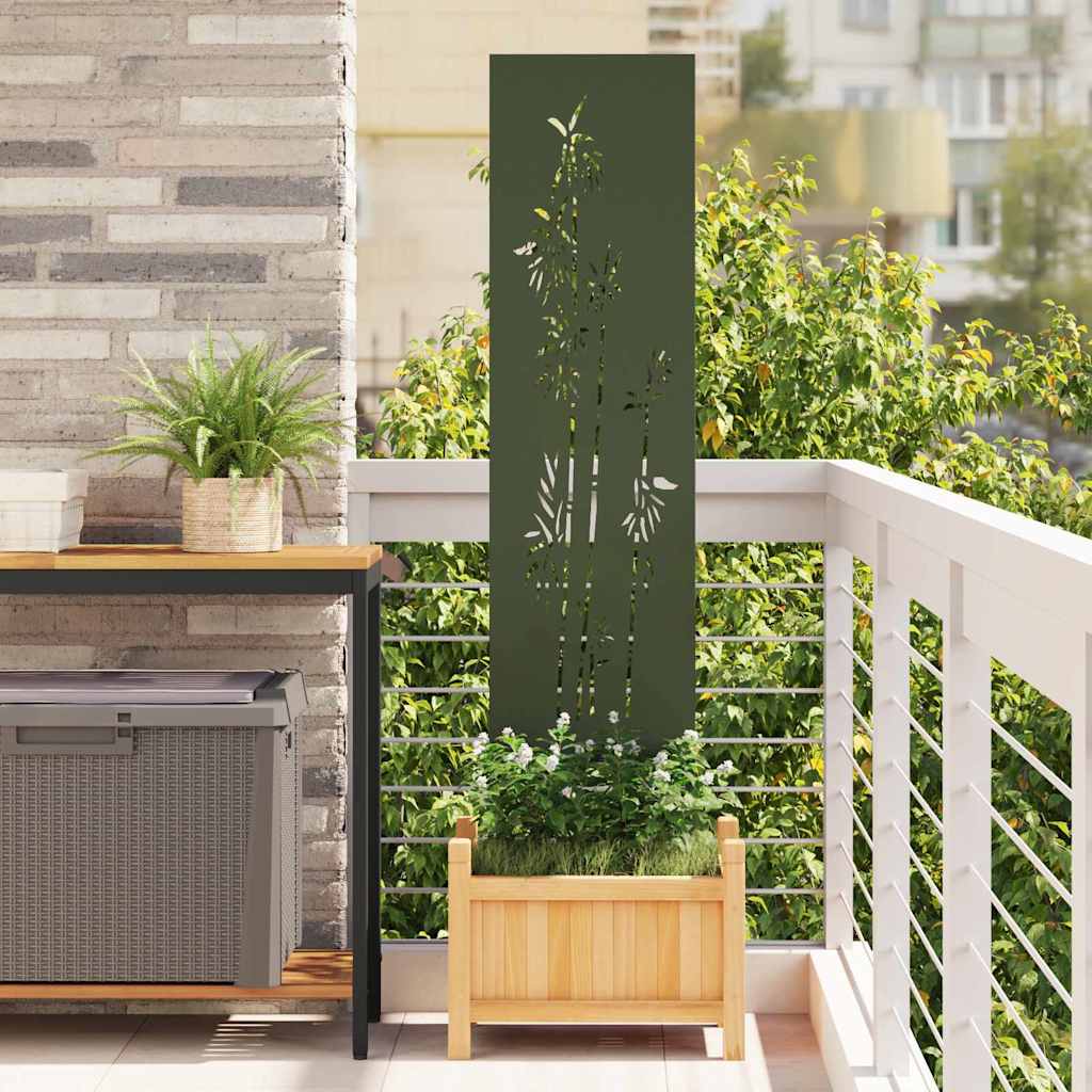 JUNG Vida Garten Sichtschutz-Leinwand Floral Olivgrün 32 x 140 cm