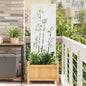 JUNG Vida Garten Sichtschutz-Leinwand Floral Weiß 50 x 140 cm