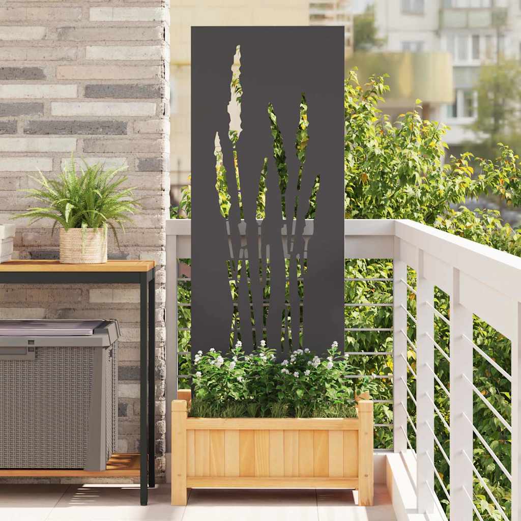 JUNG Vida Garten Sichtschutz-Leinwand Floral Schwarz 50 x 140 cm