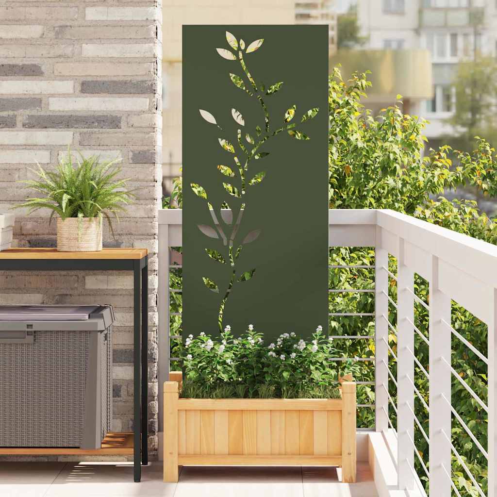 JUNG Vida Garten Sichtschutz-Leinwand Floral Olivgrün 50 x 140 cm