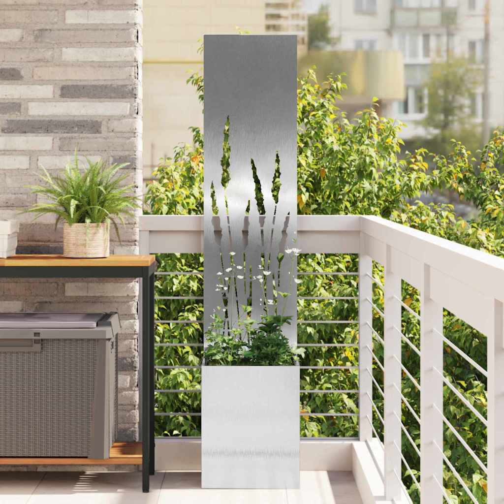 JUNG Vida Garten Sichtschutz-Leinwand Silber 32 x 140 cm Edelstahl