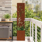 JUNG Vida Garten Sichtschutz-Leinwand Floral Rostig 32 x 32 x 150 cm