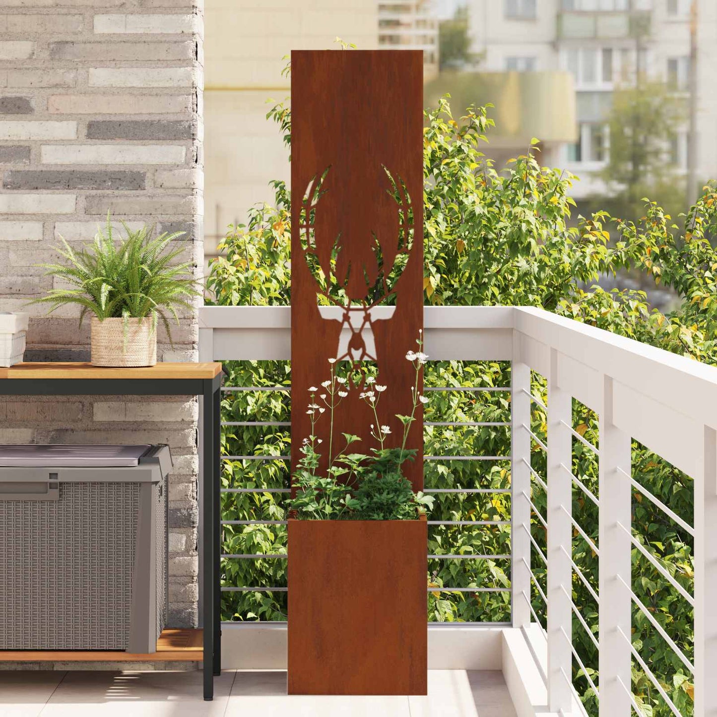JUNG Vida Garten Sichtschutz-Leinwand Rostig 32 x 140 cm Wetterfeststahl