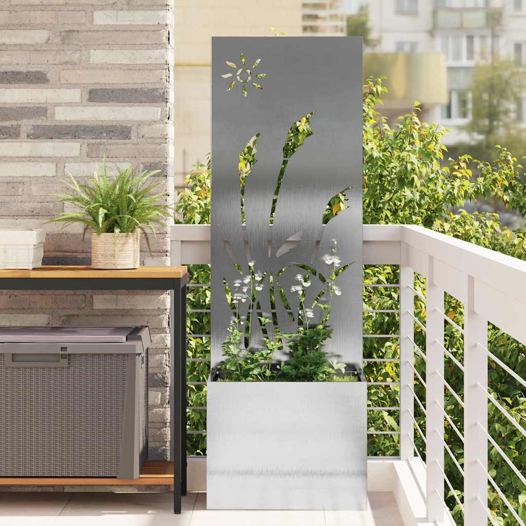 JUNG Vida Garten Sichtschutz-Leinwand Silber 50 x 140 cm Edelstahl