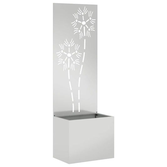 JUNG Vida Garten Sichtschutz-Leinwand Floral Silber 50 x 32 x 150 cm