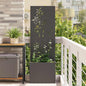 JUNG Vida Garten Sichtschutz-Leinwand Floral Schwarz 50 x 140 cm