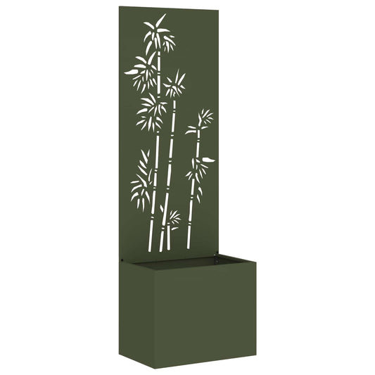 JUNG Vida Garten Sichtschutz-Leinwand Floral Olivgrün 50 x 140 cm
