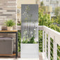 JUNG Vida Garten Sichtschutz-Leinwand Floral Silber 50 x 140 cm Edelstahl