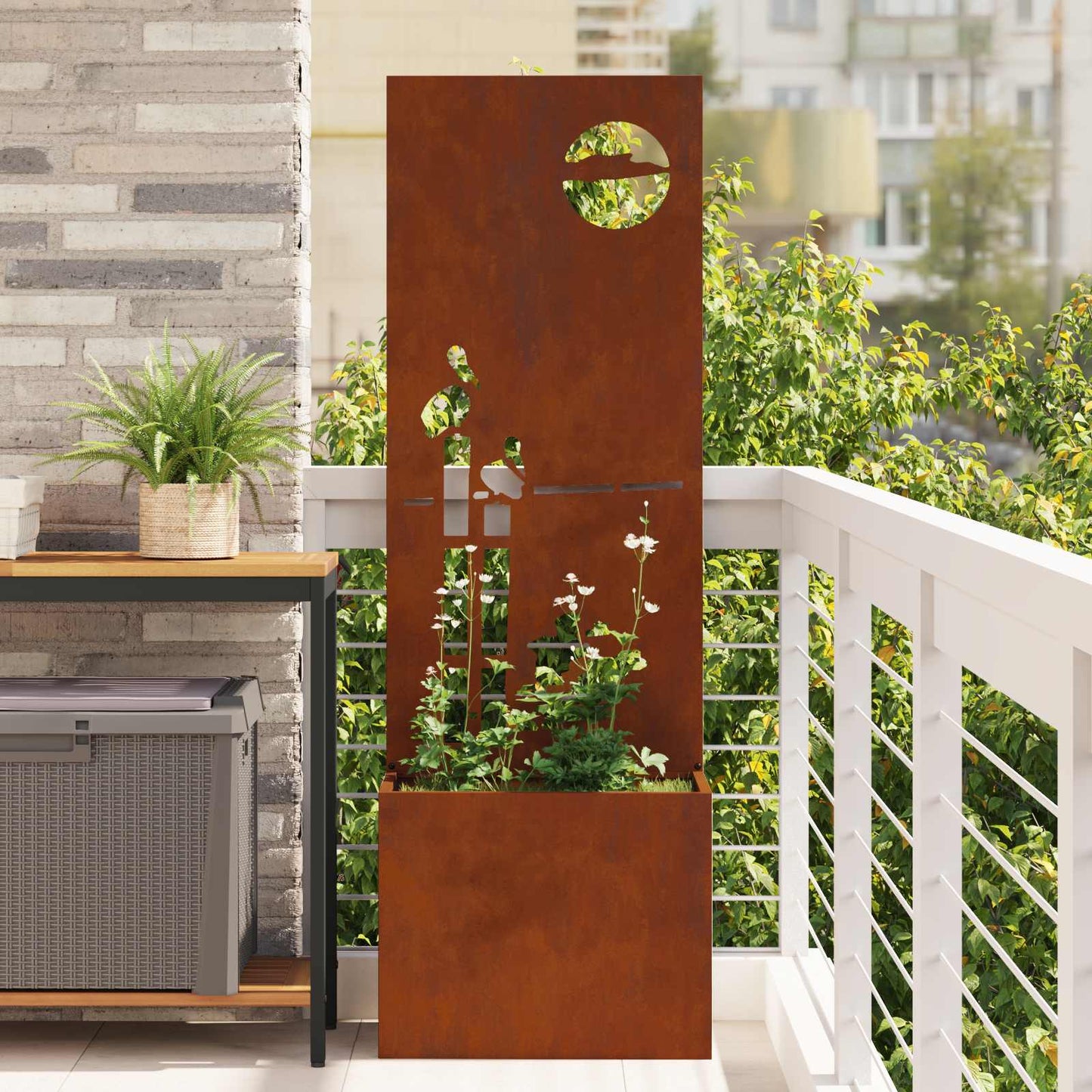JUNG Vida Garten Sichtschutz-Leinwand Rostig 50 x 32 x 150 cm