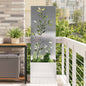 JUNG Vida Garten Sichtschutz-Leinwand Floral Silber 50 x 140 cm Edelstahl