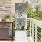 JUNG Vida Garten Sichtschutz-Leinwand Floral Silber 50 x 32 x 150 cm