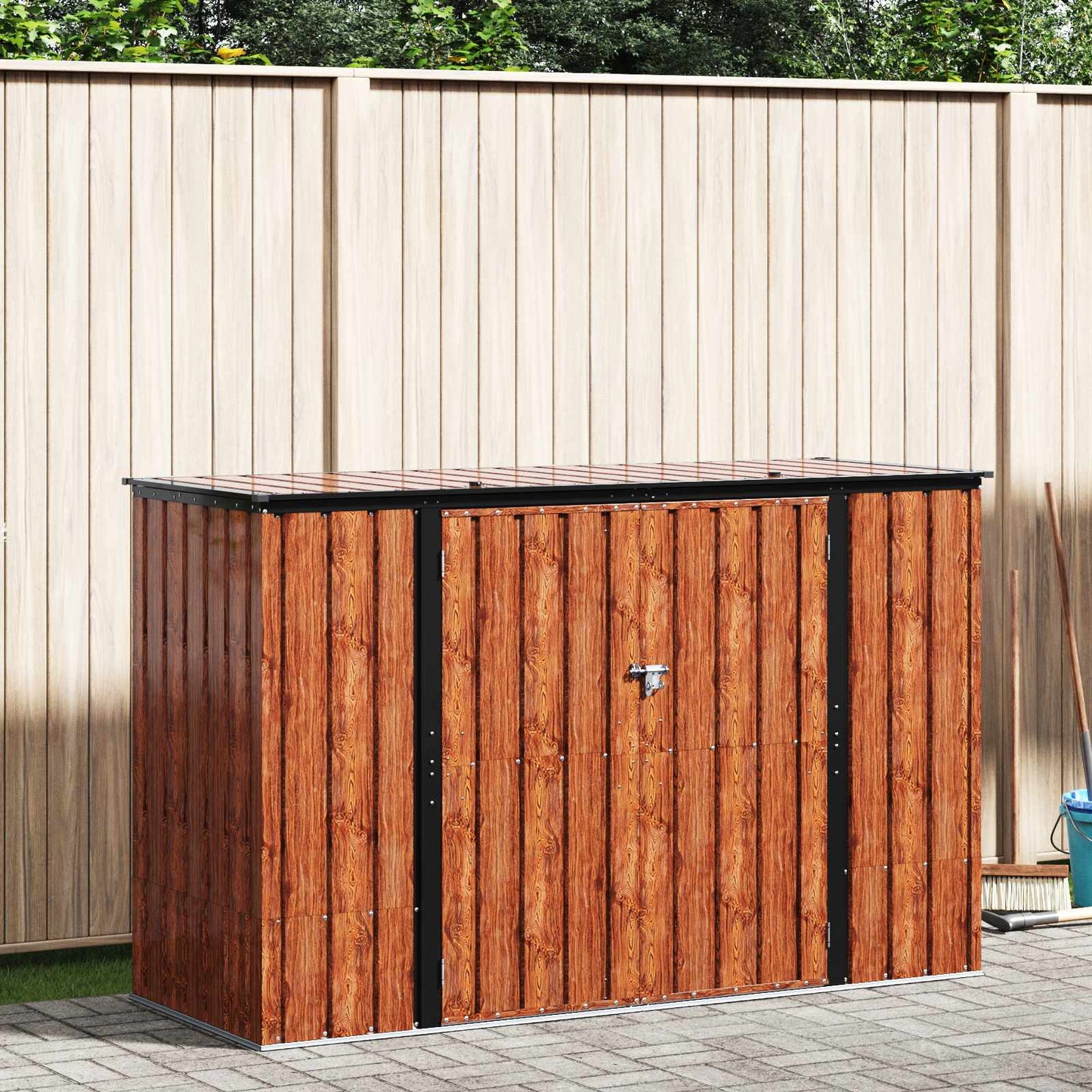 JUNG Vida Gartenlagerbox Braun 214 x 82 x 132 cm Stahl