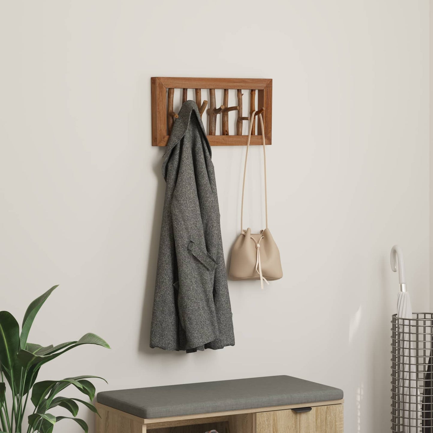 JUNG Vida Kleiderbügel Braun 50 x 11 x 25 cm Massives Mahagoni Holz