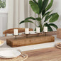 JUNG Vida Kerzenhalter Natur 50 x 15 x 10 cm Massivholz Teak