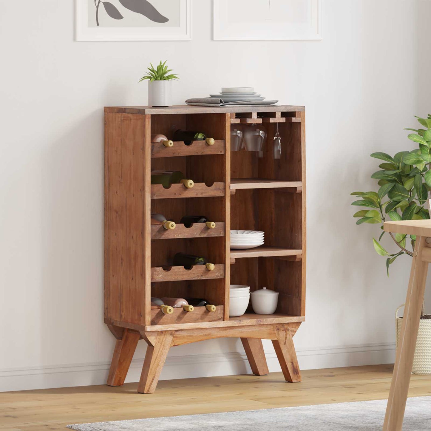 JUNG Vida Regal Braun 60 x 30 x 90 cm Massives upgecyceltes Holz