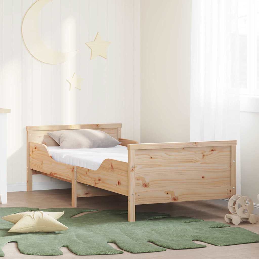 JUNG Vida Bettrahmen mit Matratze Braun 80 x 200 cm Massives Kiefernholz