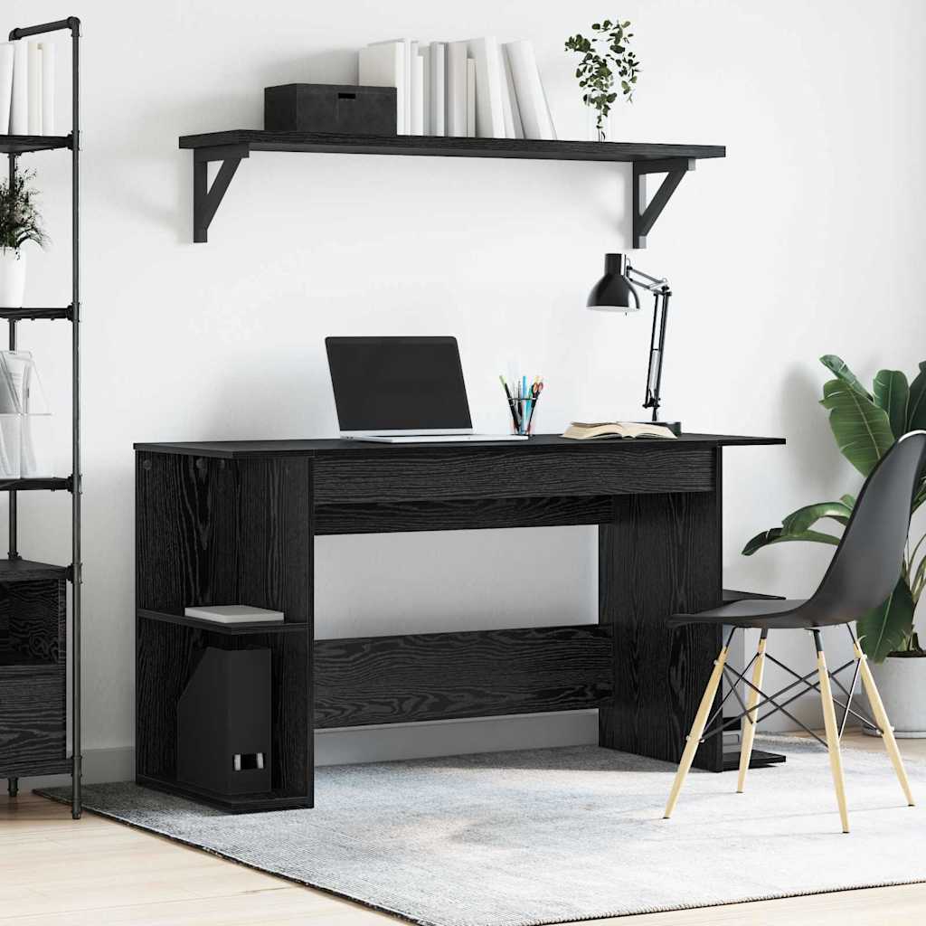 JUNG Vida Schreibtisch mit Regal Schwarz Eichen-Optik 140 x 50 x 75 cm