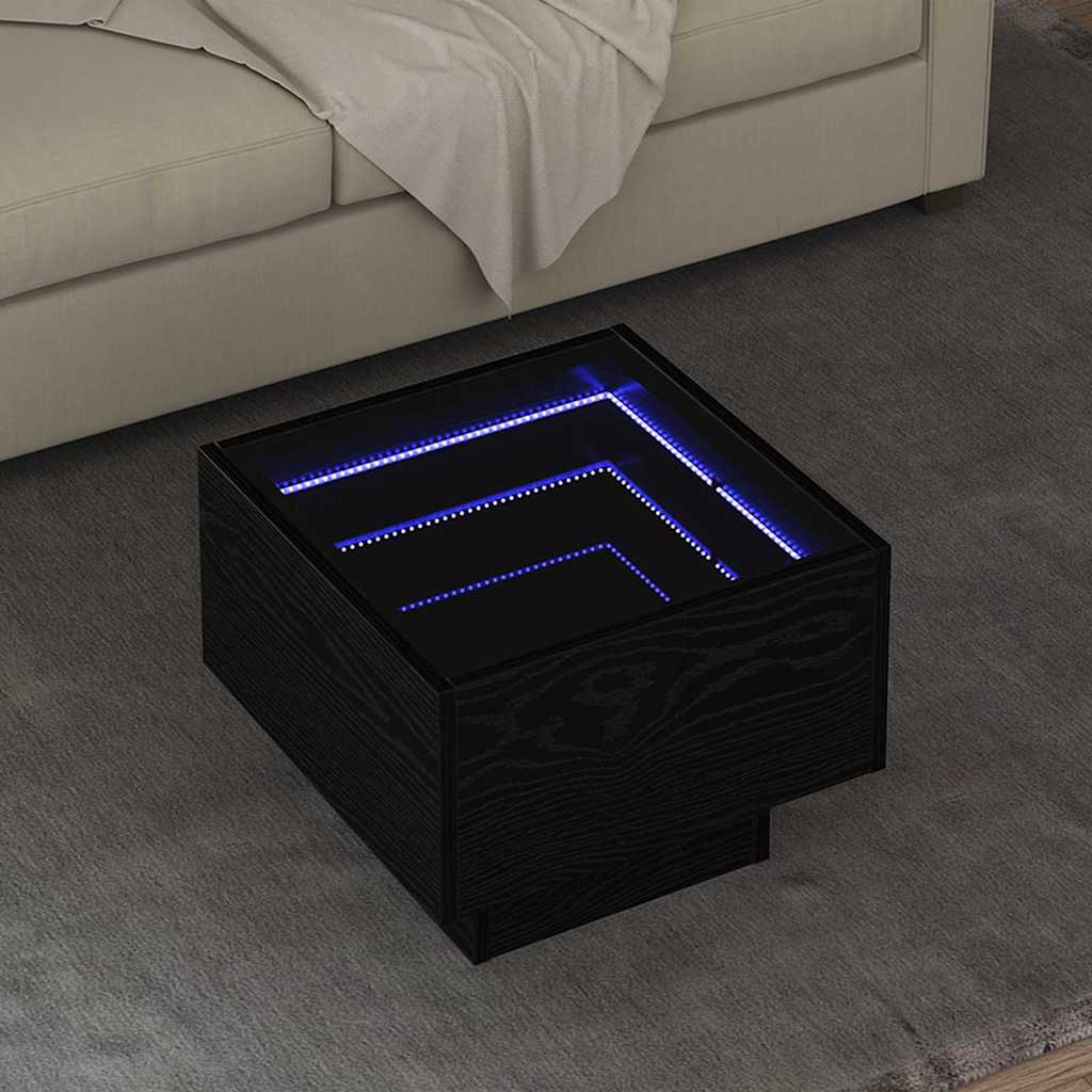 JUNG Vida Couchtisch Schwarz Eichen-Optik 40 x 40 x 30 cm Holzwerkstoff