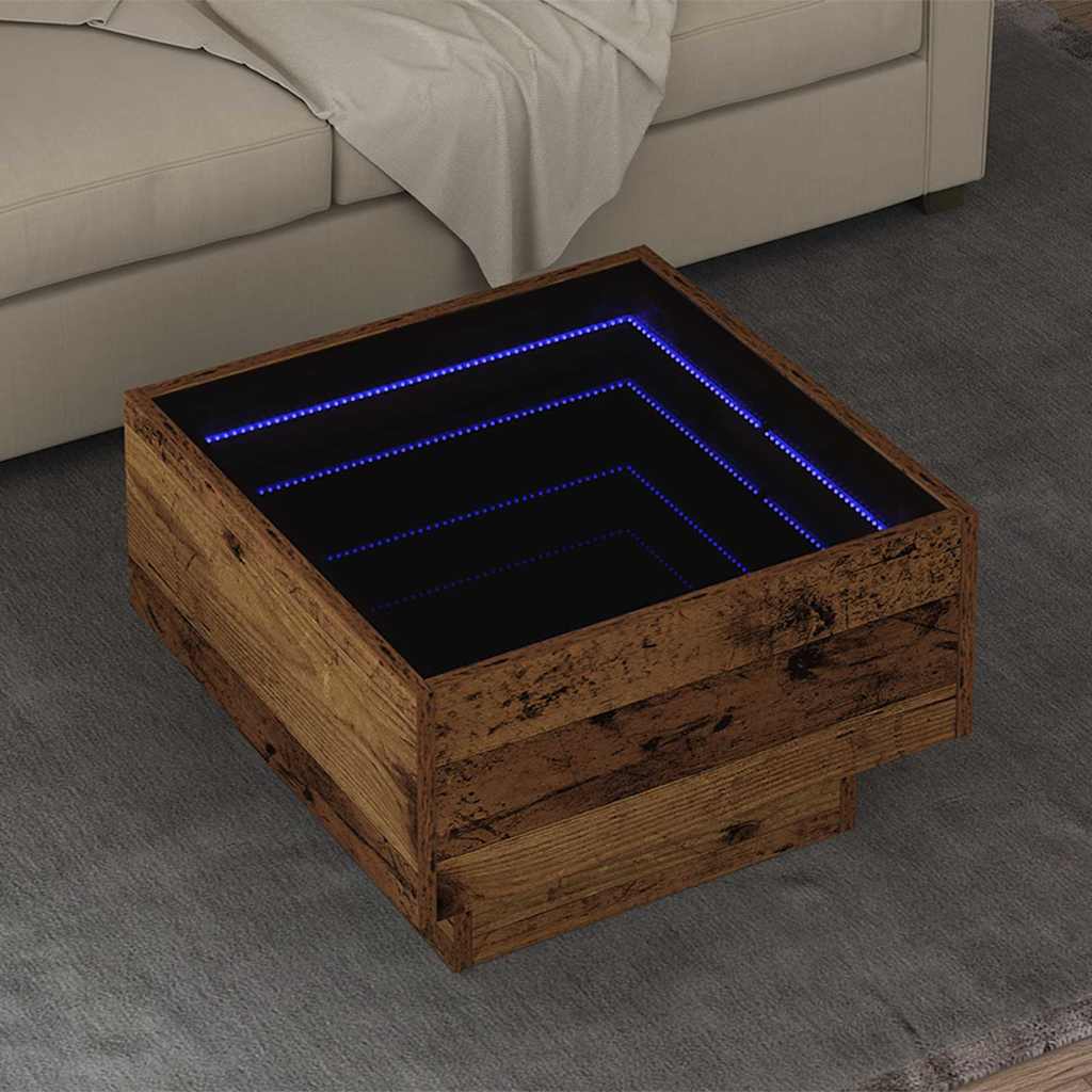 JUNG Vida Couchtisch Altholz 50 x 50 x 30 cm Holzwerkstoff