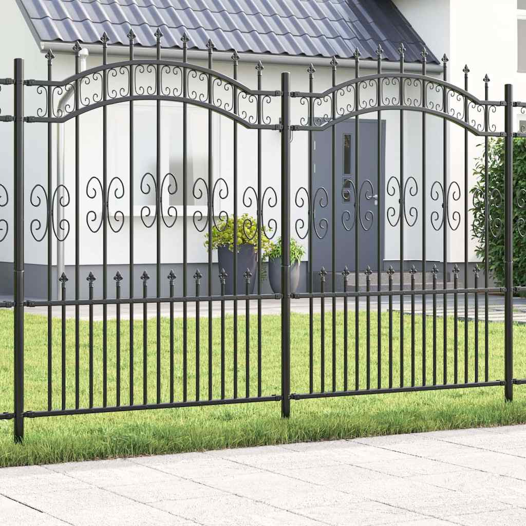JUNG Vida Gartenzaun Grau 240 x 202,5 cm Pulverbeschichteter Stahl