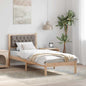 JUNG Vida Bettrahmen mit Kopfteil Taupe 80 x 200 cm Massives Kiefernholz