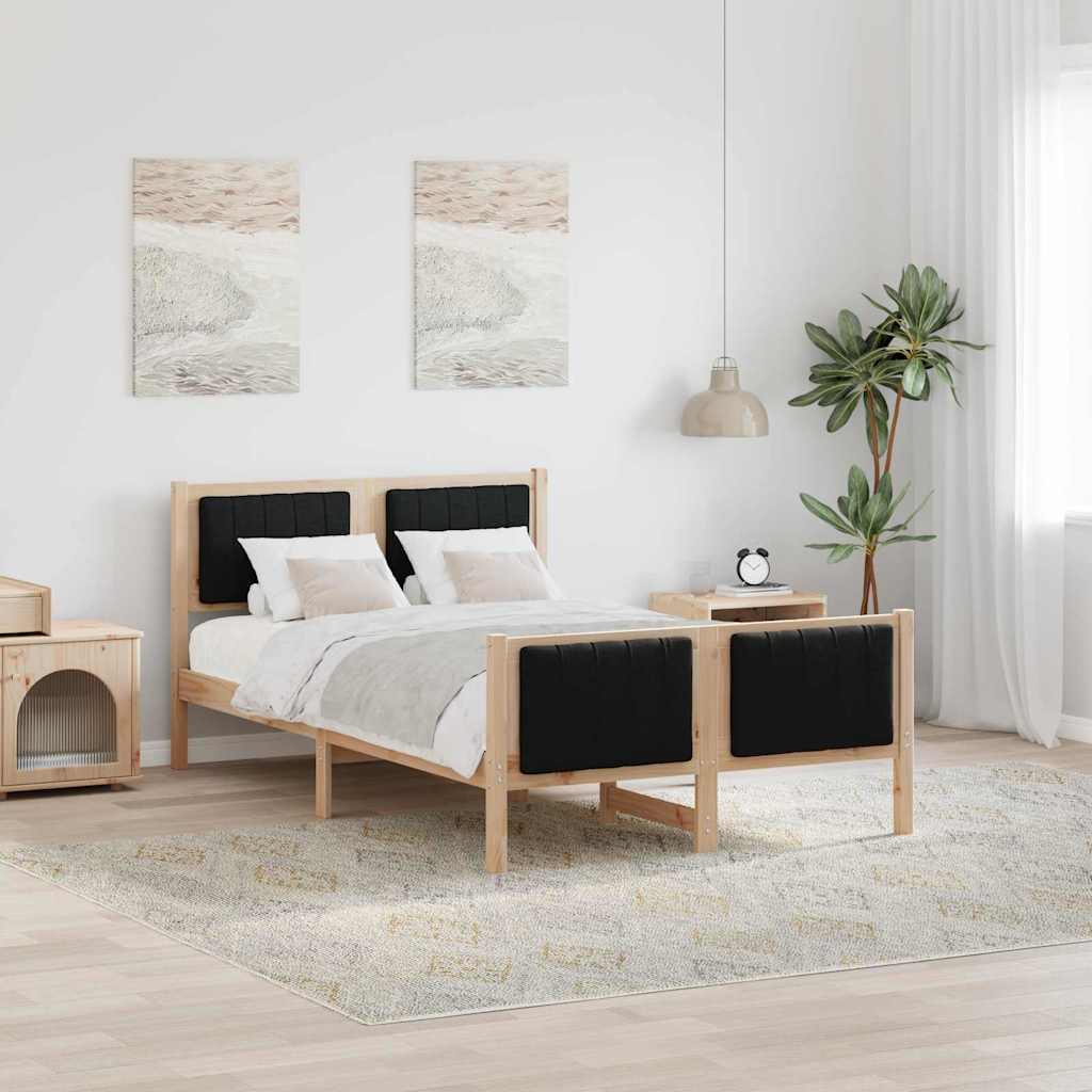JUNG Vida Bettgestell Braun und Schwarz 120 x 200 cm Massivholz Kiefer
