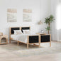 JUNG Vida Bettgestell Braun und Schwarz 120 x 200 cm Massivholz Kiefer