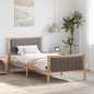 JUNG Vida Bettgestell Braun und Taupe 90 x 190 cm Massivholz Kiefer