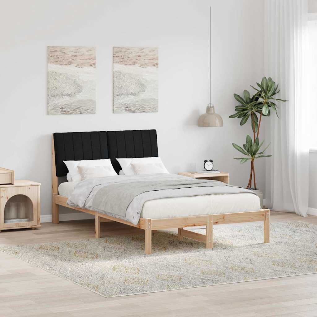 JUNG Vida Bettrahmen mit Kopfteil Braun 120 x 200 cm Massives Kiefernholz