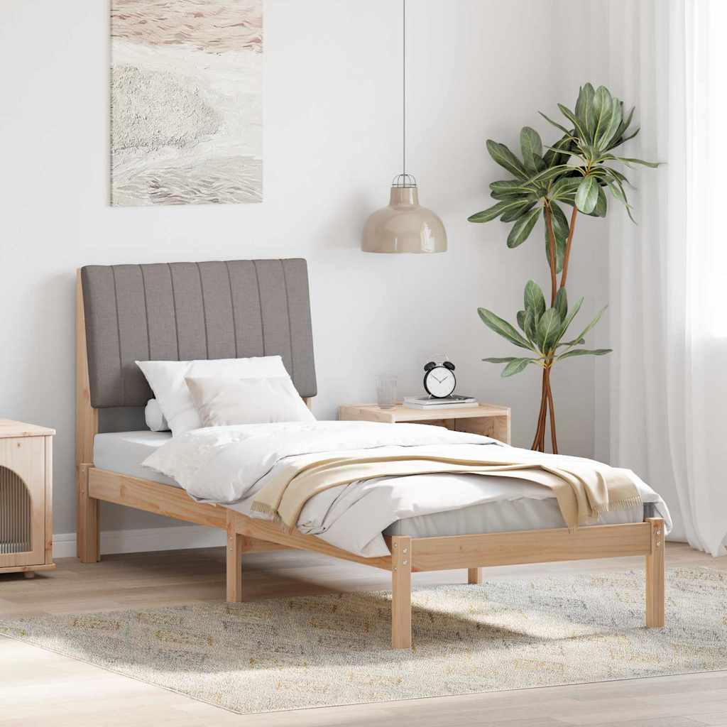 JUNG Vida Bettrahmen mit Kopfteil Braun 75 x 190 cm Massives Kiefernholz